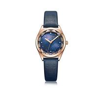 Watch Genuine Brilliant Prism Surface Shells Fashion Quartz Watch Female Form (Color : Blue)