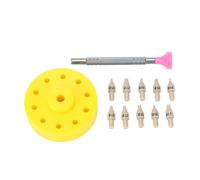Watch Hand Setter Set with 10 Replacement Tips, Stainless Steel Watch Hand Installation Tool for Hour Minute Second Hands Repair, Watchmaker Setting Base Kit (Yellow Base)