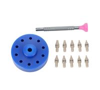 Watch Hand Setter Set with 10 Replacement Tips, Stainless Steel Watch Hand Installation Tool for Hour Minute Second Hands Repair, Watchmaker Setting Base Kit (Blue Base)