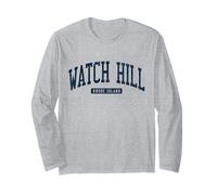 Watch Hill Rhode Island RI College University Style Blue Long Sleeve T-Shirt