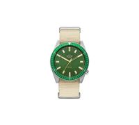 KOMONO Ray Ventura NATO Men's Japanese Quartz Analogue Watch in Silver Green with Recycled Webbing Strap