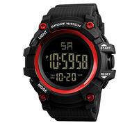 Watch LED Watch Waterproof Digital Sport Men Analog Luxury Outdoor Men's Watch 24 Hour Watches for Men (Red, One Size)
