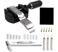 Watch Link Removal Kit, Watch Band Link Removal Tool Kit with 5pcs Pin Punches 1pcs Head Watches Resize Shortening Tool for Watches Strap Adjustment, Pins Replacement, Hammer, Spring bar