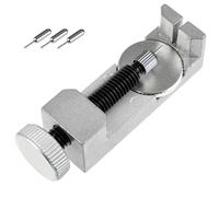 Watch Link Removal Kit, Watch Strap Metal Link Pin Remover Tool with 3 Extra Pins, Watch Belt Remover Watch Sizing Tool for Watchmakers, Pins, Replace, Bar, Punch Pin, Adjustable Base (Silver)