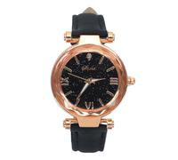 Watch Little Unisex with Roman Scale Point Watch Frosted Belt Dotted Women's Watch Ladies Leather Watch Band (Black, One Size)