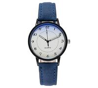 Watch Luminous Ladies Watch Quartz Watch Women's Watch Leather Strap Watch (Blue, One Size)