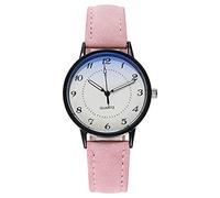 Watch Luminous Ladies Watch Quartz Watch Women's Watch Leather Strap Watch (Pink, One Size)