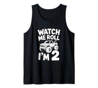 Watch Me Roll Im 2 Monster Truck Birthday Two Tank Top