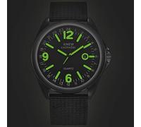 Watch Mens Luxury Black Quartz Sport Dial Wrist Watch Date Men's Watch Watch Set for Women Gift Set (Black, One Size)