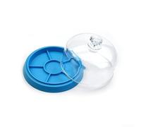 Watch Movement Cover Storage Box for Watch Repair Tools - 2-Pack Moistureproof & Dust-Resistant Plastic Organizer Tray with 5 Compartments, Transparent Lid,