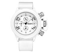 Watch Multi-Purpose Sports Calendar Men Watch Waterproof Silicone Band (Color : White)