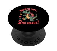 Watch Out 2nd Grade Dinosaur Back To School T Rex PopSockets Adhesive PopGrip