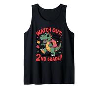 Watch Out 2nd Grade Dinosaur Back to School T Rex Tank Top