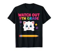 Watch Out 9th Grade Here I Come Girls Cat Back to School T-Shirt