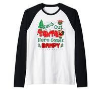 Watch Out Santa Here Comes Bampy Christmas Gift Raglan Baseball Tee