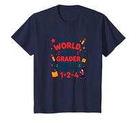 Watch Out World First Grader at Work T-Shirt, Kids, Navy, 10 Years