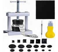 Watch Press Tool Set, Watch Battery Replacement, Watch Opener Remover, Watch Back Case Closer for Closing The Cover, Repair Kit for Watches with Pry Opening with 16 to 50 mm Circular Dials, Silver