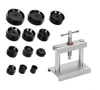 Watch Press Tool Set with 12 Dies for Watch Back Case Closer Repairing Replacement, Metal Construction with ABS Die Kit, Cleaning Cloth Included