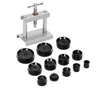 Watch Press Tool Set with 12 Molds Watch Back Case Closer for Closing The Watch Cover Watch Battery Replacement Tool Kit Watch Opener Remover Watch Repair Kit with 16 to 50mm Circular Dials