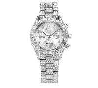 Watch Quartz Women Steel Fashion Analog Wrist Stainless Luxury Crystal Women's Watch Watched for Man (Silver, One Size)