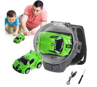 Watch Remote Control Car Toy - Mini Rc Car Watch, Alloy Racing Ca| 2.4G Cool Cartoon Remote Control, USB Rechargeable Interactive Game Toy, Portable Dustproof Cover Gift For Boys Girls