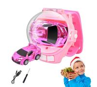 Watch Remote Control Car Toy - Mini Rc Car Watch, Alloy Racing Ca| 2.4G Cool Cartoon Remote Control, USB Rechargeable Interactive Game Toy, Portable Dustproof Cover Gift For Boys Girls