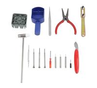 Watch Repair Tool Kit, 16-Piece Set with Link Pin Remover Case Opener Spring Bar Tool Plier Tweezers, Professional Watchmaker Maintenance Kit for Band Adjustment Battery Replacement