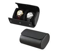 Watch Roll Travel Case for Men and Women- 2 Watch Storage and Organizer-Secure Storage with Innovative Removable Pillows & Solid Dividers for Home, Travel and Display (Black Cross-2 Slot)