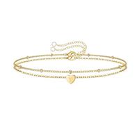 Watch Simple 1 Gold-Plated Multilayer Initial Bracelets Heart Initial Bracelets Valentine's Day Gifts Initial Bracelets for Teenage Girls and Women Watch Fabric Strap, one size, Aluminium alloy, No