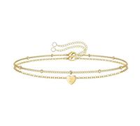 Watch Simple 1 Gold-Plated Multilayer Initial Bracelets Heart Initial Bracelets Valentine's Day Gifts Initial Bracelets for Teenage Girls and Women Watch Fabric Strap, one size, Aluminium alloy, No