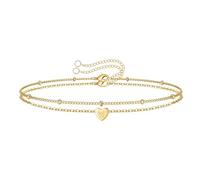 Watch Simple 1 Gold-Plated Multilayer Initial Bracelets Heart Initial Bracelets Valentine's Day Gifts Initial Bracelets for Teenage Girls and Women Watch Fabric Strap, one size, Aluminium alloy, No