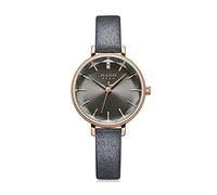 Watch Simple Large dial Genuine Leather Belt Quartz Watch Waterproof Fashion (Color : E)