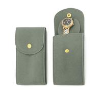 Watch Storage Bag, Fleece Watch Bag, Pocket Watch Storage Bag, Travel Watch Box, Portable, Watch Case, Single Watches, Grey