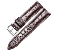 Watch strap 12-24mm leather for women and men,Braun-Silber-24x20mm