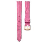 Watch strap, 13 mm (0.51") width, Leather, Pink, Rose gold-tone finish