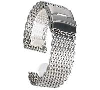 Watch Strap 18mm 20mm 22mm 24mm Watchband Silver Mesh Web Stainless Steel Wristwatch Band Strap Fashion Bracelet Replacement 2 Spring Bars Bracelet (Band Width : 24mm) (20mm)
