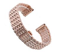 Watch Strap 18mm 20mm 22mm Stainless Rose Gold Watch Band Adjustable Metal Watch Band + 2 Spring Bracelets (Band Width:22mm)