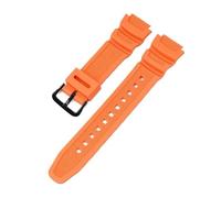 Watch Strap 18mm Fit For CASIO AE1200 /1300/1000 W-219 Replacement Silicone Rubber Band Men's Wristband Bracelet Accessorie(Orange B)