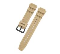 Watch Strap 18mm Fit For CASIO AE1200 /1300/1000 W-219 Replacement Silicone Rubber Band Men's Wristband Bracelet Accessorie(Beige B)