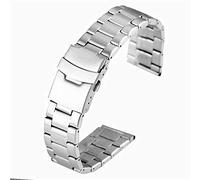 watch strap, 20/22mm stainless steel watch bands metal folding clasp watch straps replacement watchband with spring bar