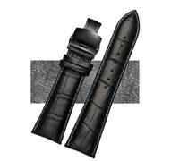 Watch Strap 23mm, 24mm, 26mm, 28mm Big Width Black Brown Men's PU Leather Band Bracelet Leather Watch Strap(Black black B,26mm)