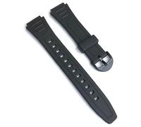 Watch Strap Compatible with Casio W-800H Ref 738EA2 18mm 10268612 | Black polyurethane resin and rubber watch band - Check the size chart to verify compatibility