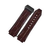 Watch Strap Compatible With Classic Fusion Big Bang Series Convex 26mm*19mm Cow Leather Rubber Band Men Accessories(BLACK GRAY)