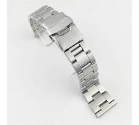 Watch Strap Diving Silk Replacement Watch Band 18mm 20mm 22mm 24mm 26mm Watch Straps Double Lock Buckle Stainless Steel Strap Metal Bracelet Bracelet (Silver 20mm)