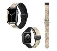 Watch Strap for Apple Iwatch 22 mm (38/40/41/42/44/45 mm) in Silicone and Genuine Leather: Rose