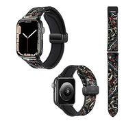 Watch Strap for Apple Iwatch 22 mm (38/40/41/42/44/45mm) in Silicone and Genuine Leather: America