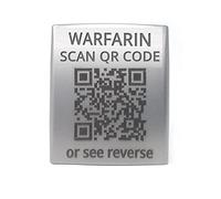 Watch Strap ID Tag. Medical Condition Alert Tag. Personalised Engraved Emergency Identity Tag. Quick Response Code Works with Any Phone (20mm, Warfarin)