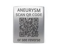 Watch Strap ID Tag. Medical Condition Alert Tag. Personalised Engraved Emergency Identity Tag. Quick Response Code Works with Any Phone (20mm, Aneurysm)