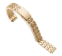 Watch Strap Made of Stainless Steel Easy to Adjust Length Unisex Replacement Wristband(Rose Gold,22mm)