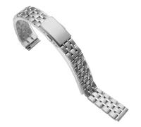 Watch Strap Made of Stainless Steel Easy to Adjust Length Unisex Replacement Wristband(Silver,20mm)
